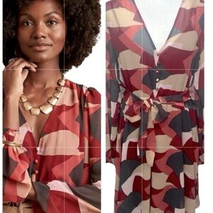 Banana Republic Blouson Sleeve Printed Dress